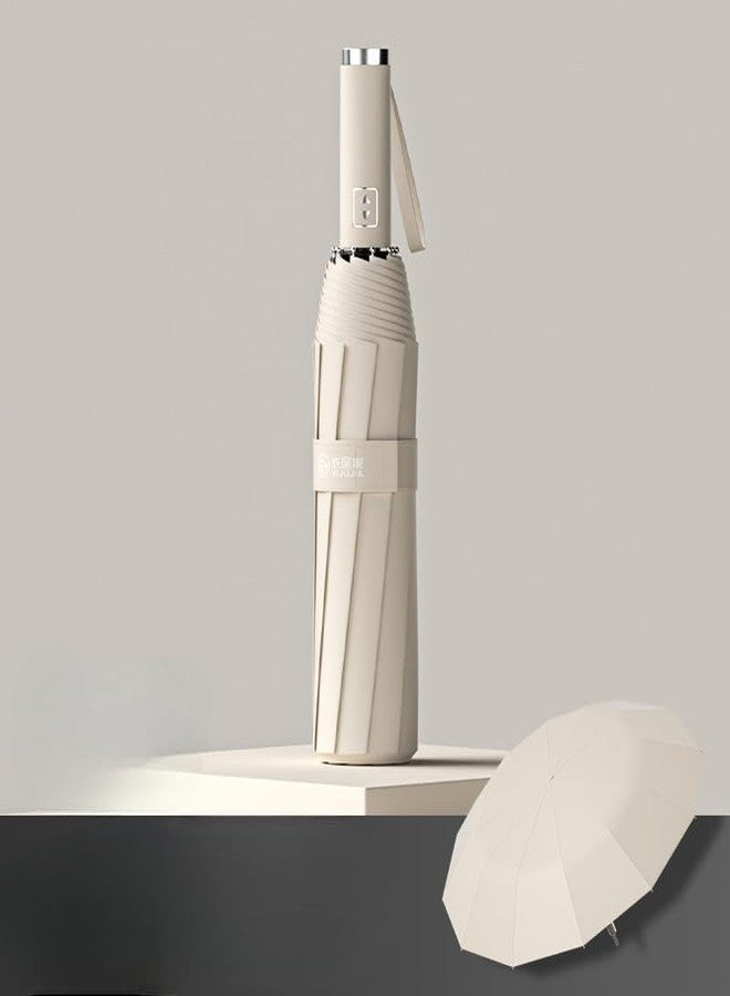 STAR WORK UV Protection Travel Umbrella - Compact Folding Umbrella for Sun & Rain - Windproof, Waterproof, Auto Open/Close - Portable & Lightweight for Women & Men. (WHITE) - Image 3